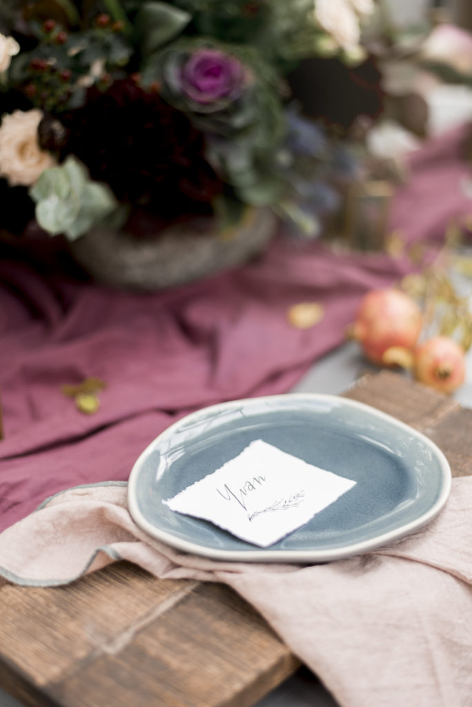 Fall inspired wedding styling workshop-Lovely and Planned-place setting close up