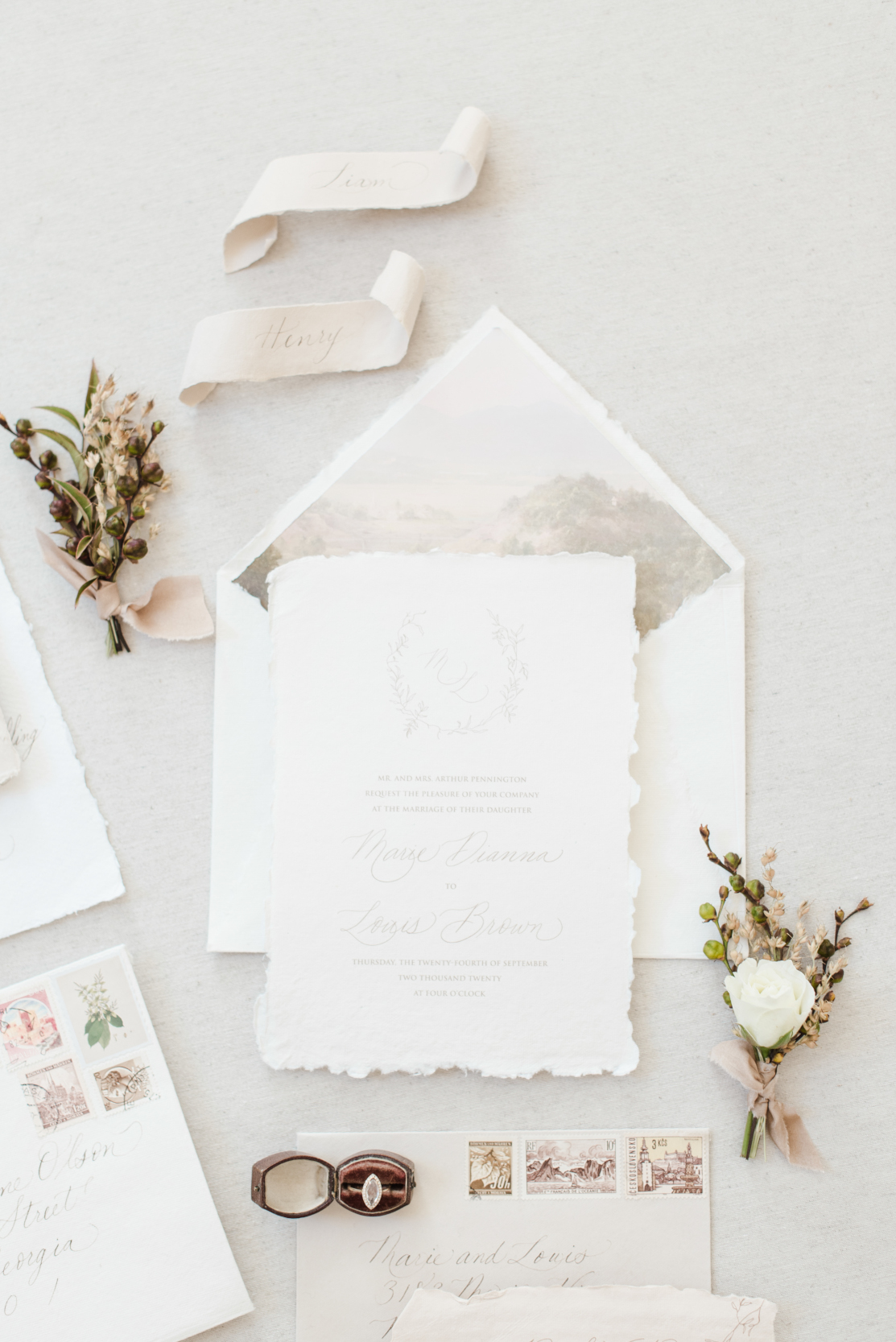 What Is a Wedding Flat Lay + 20 Ideas What to Include - Lovely & Planned
