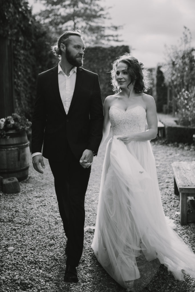 Fall inspired wedding styling workshop-Lovely and Planned- gorgeous couple in black and white
