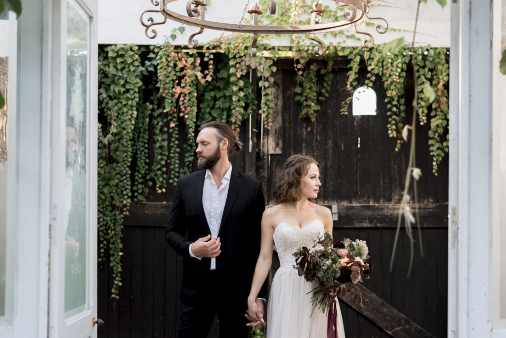 Fall inspired wedding styling workshop-Lovely and Planned-couple portrait