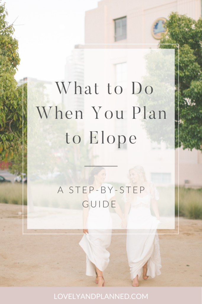What to Do When You Plan to Elope.

In this step-by-step guide, I share all the details on what you need to do when you plan to elope. From setting a budget and finding your destination to booking your vendors and sending elopement announcements, this blog post got you covered. 

#lovelyandplanned #destinationweddingplanner #amsterdamwedding #dubaiwedding